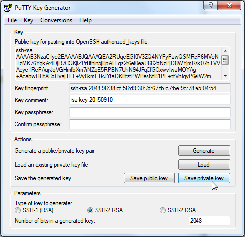 Generate public key from private key ssh windows 10
